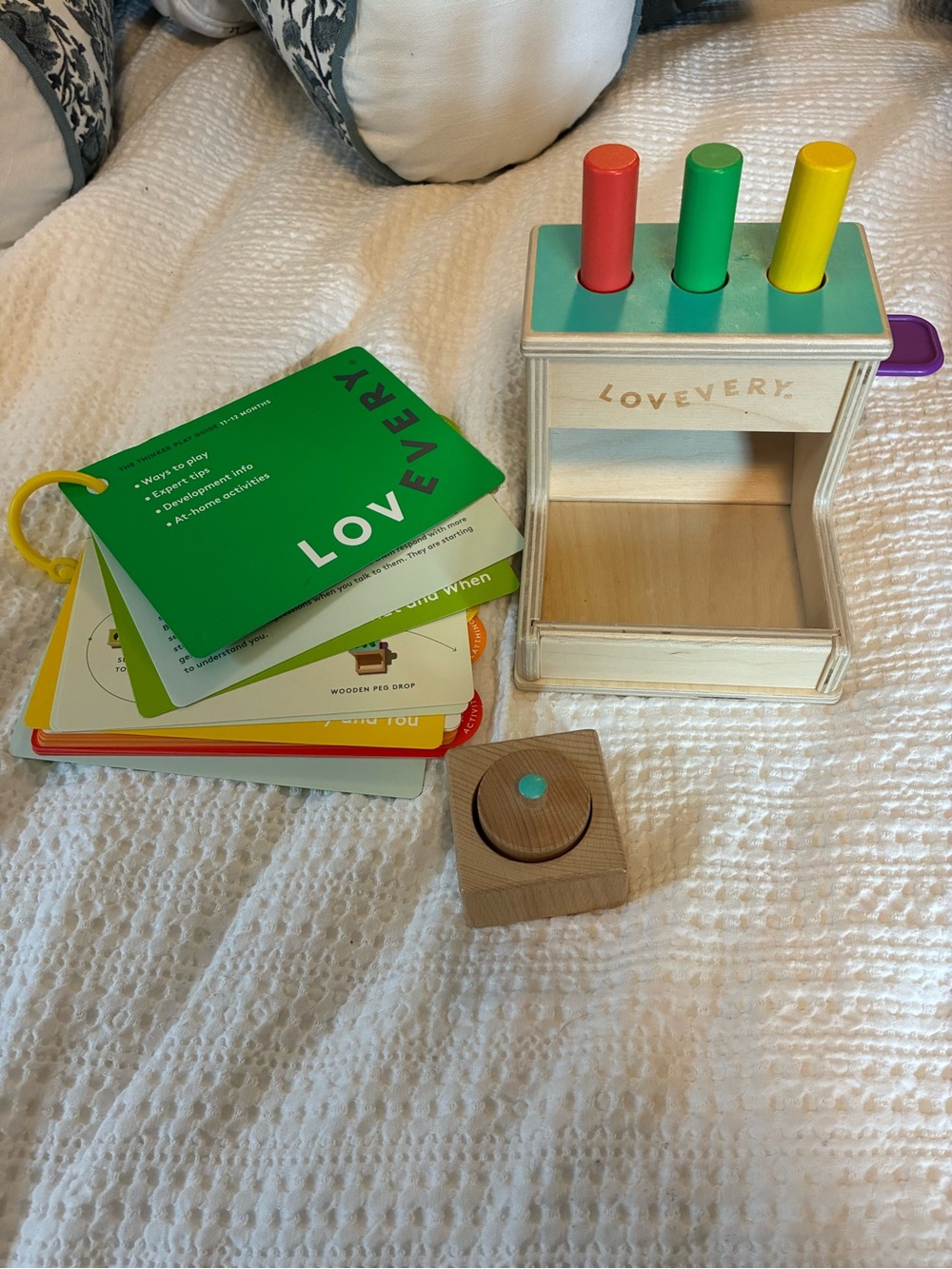 Lovevery The Thinker Partial Playkit Peg Drop Pincer Puzzle and Guide